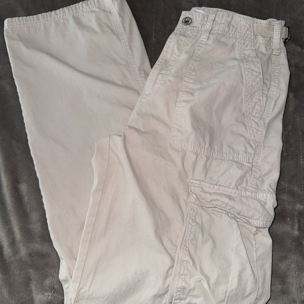 Bershka Adjustable Waist Straight Leg Cargo Pant
